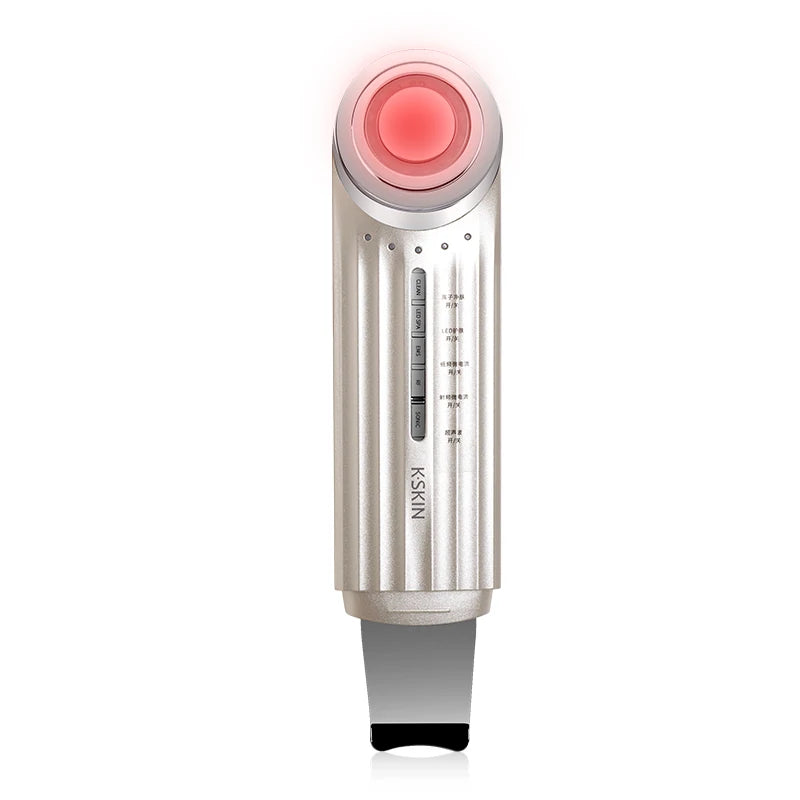 1 Dispositivo con 5 Tecnologías para el Cuidado de la Piel: Iones de Plomo, Luz LED, Microcorriente EMS, Radiofrecuencia RF y Limpieza Sónica.