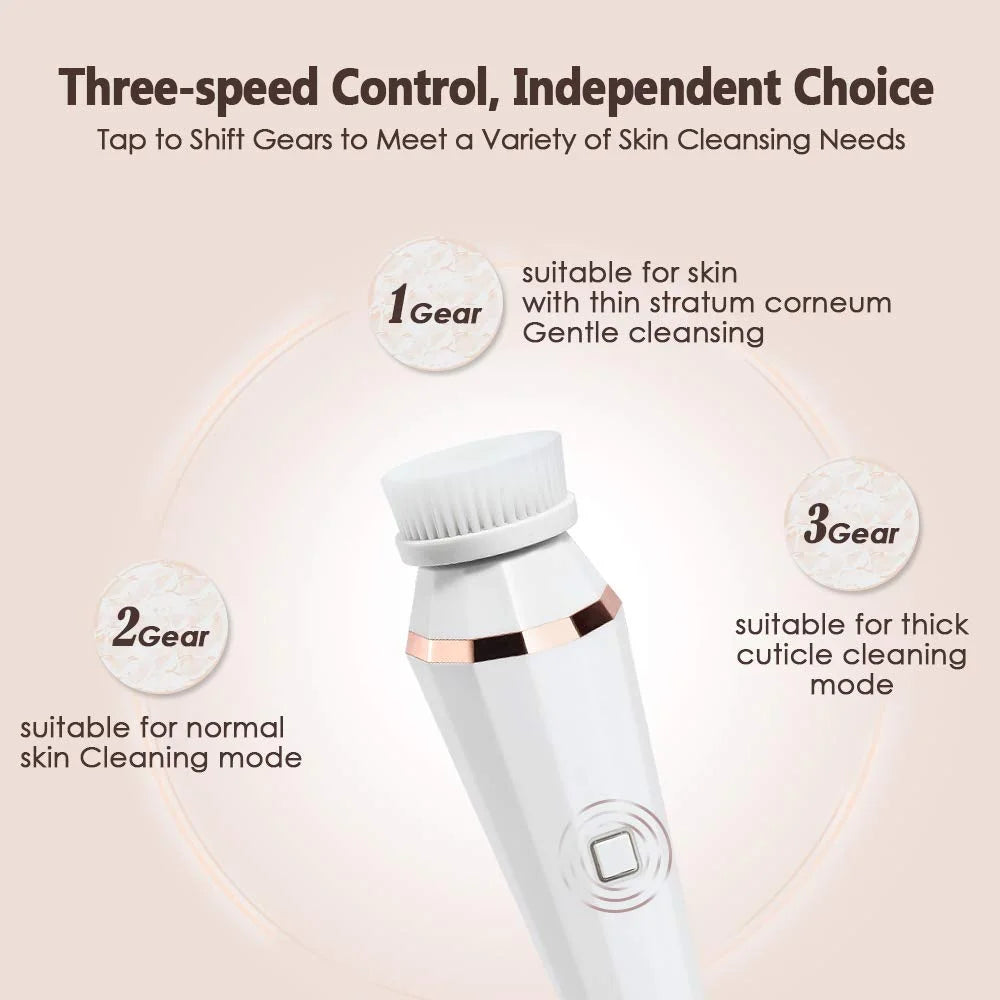 4 in 1 360° Rotating Facial Cleanser. Blackhead, Acne, Deep Pore Remover for Skin Care