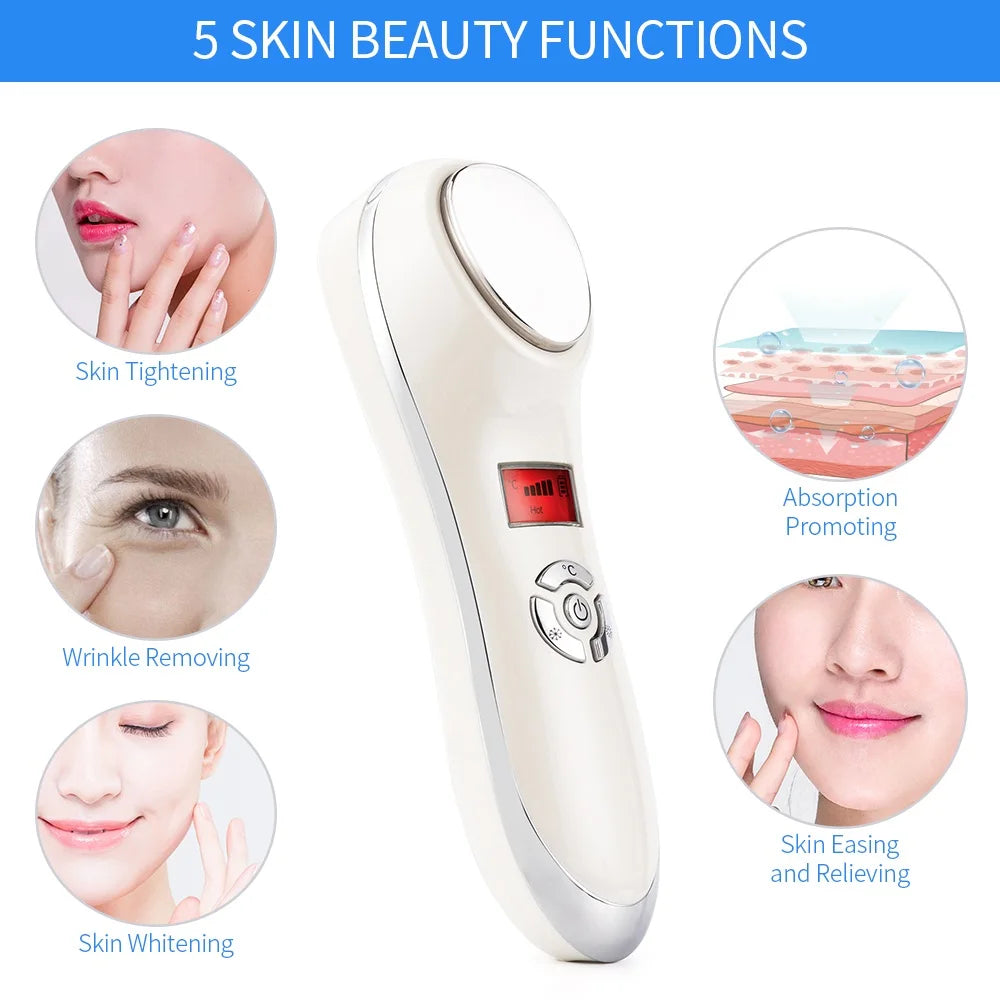 Hot and Cold Vibration Facial Massager. Cryotherapy for skin care