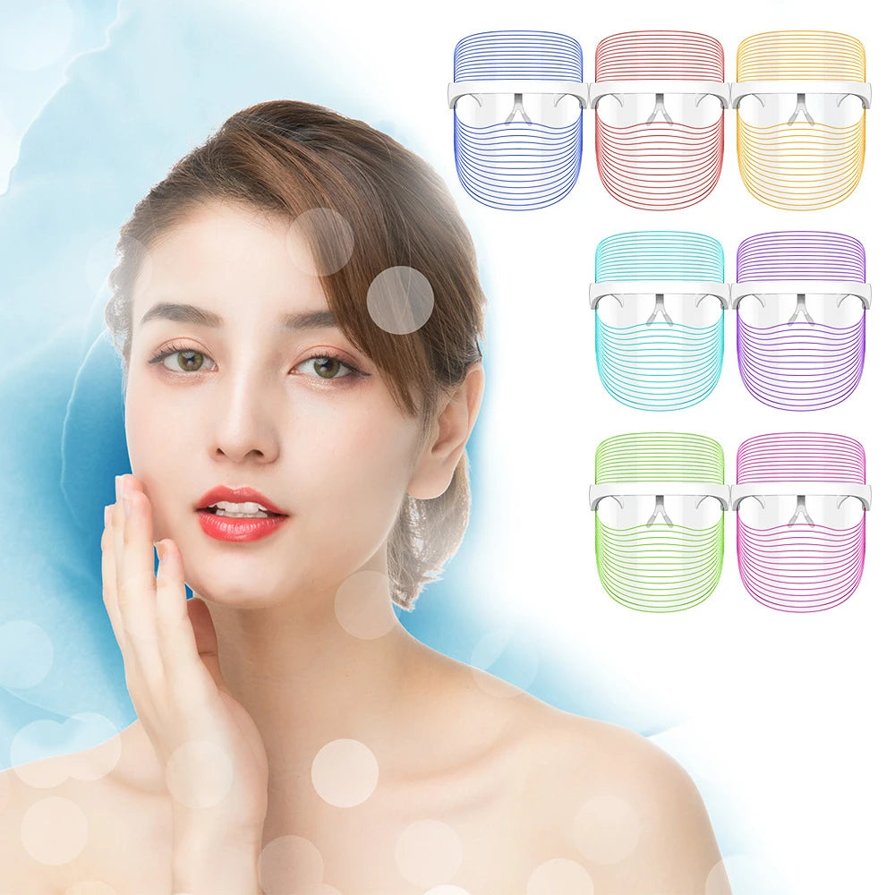 Rechargeable LED Mask for Skin Care with 7 Color Light Therapy