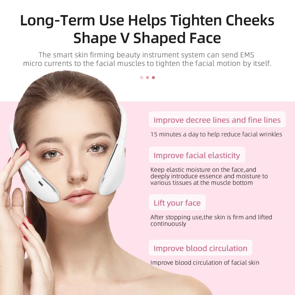 LED & EMS Microcurrent Face Lifting Device. Massager, Face Slimmer