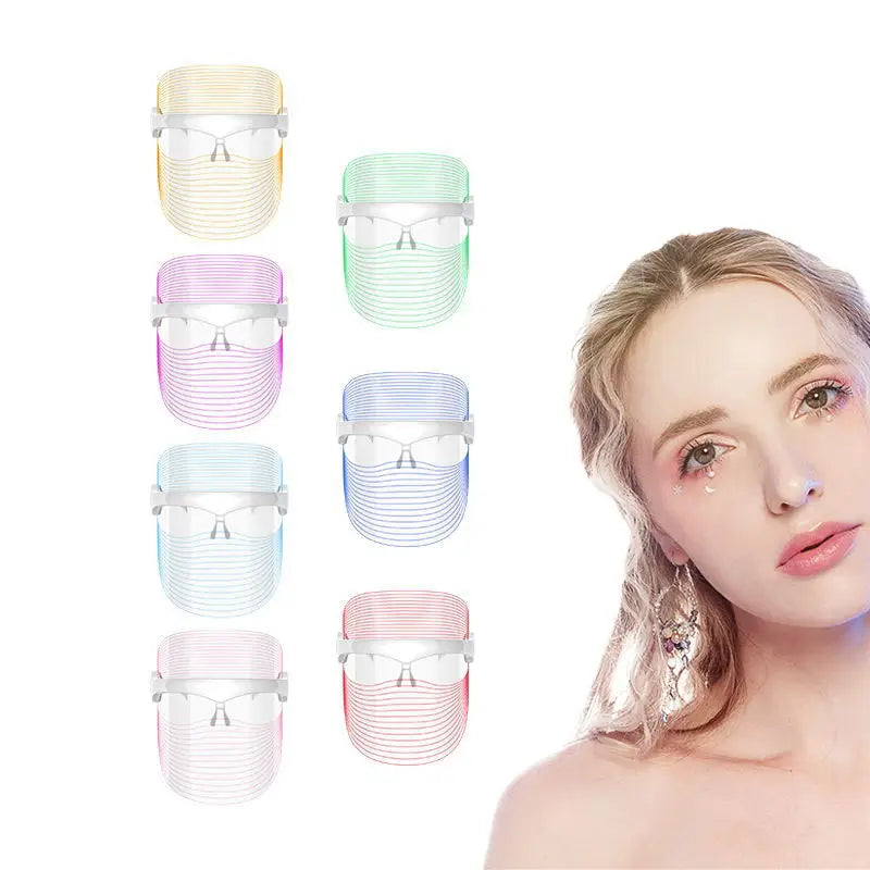 Rechargeable LED Mask for Skin Care with 7 Color Light Therapy