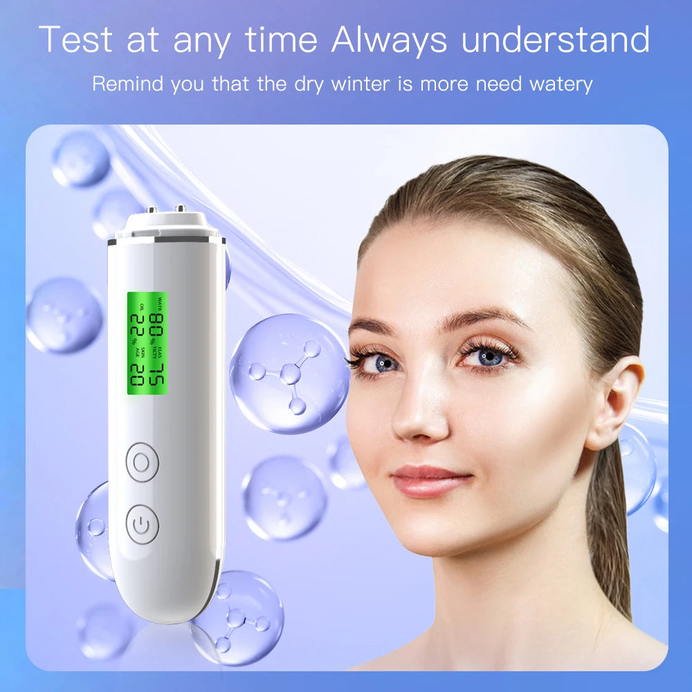 Skin Analyzer Detector. Portable Digital Water Oil Moisture.