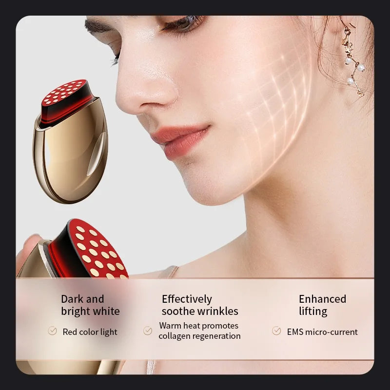 EMS Microcurrent Device for Anti-Aging RF Face Lifting with Red Light Collagen Regeneration