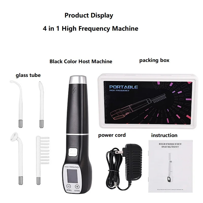 High Frequency Facial Machine with Display Screen. Anti-wrinkle and Anti-acne