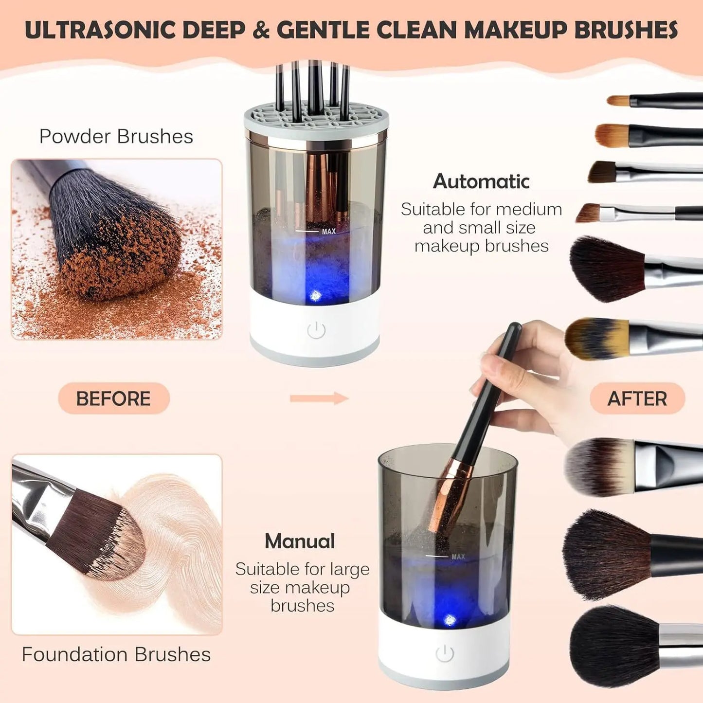 Limpiador Eléctrico de Brochas de Maquillaje