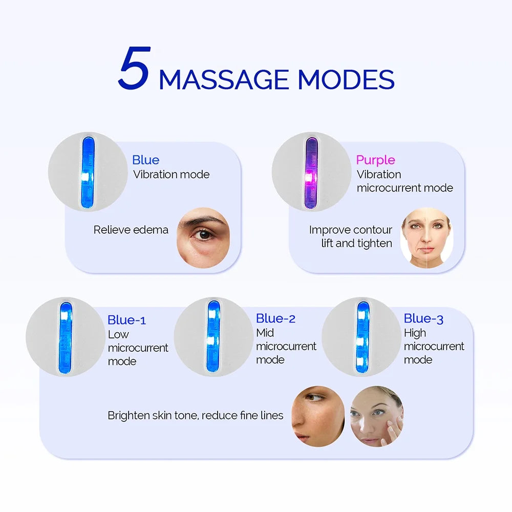 EMS Microcurrent Facial Massage Roller. Vibration and Face Lifting