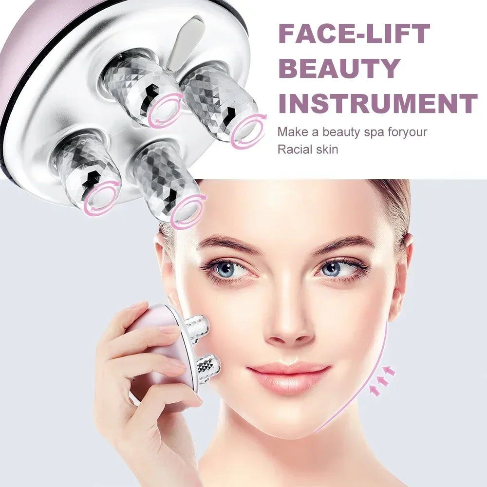 Masajeador de Microcorriente EMS con Rodillo Facial. Reductor Facial