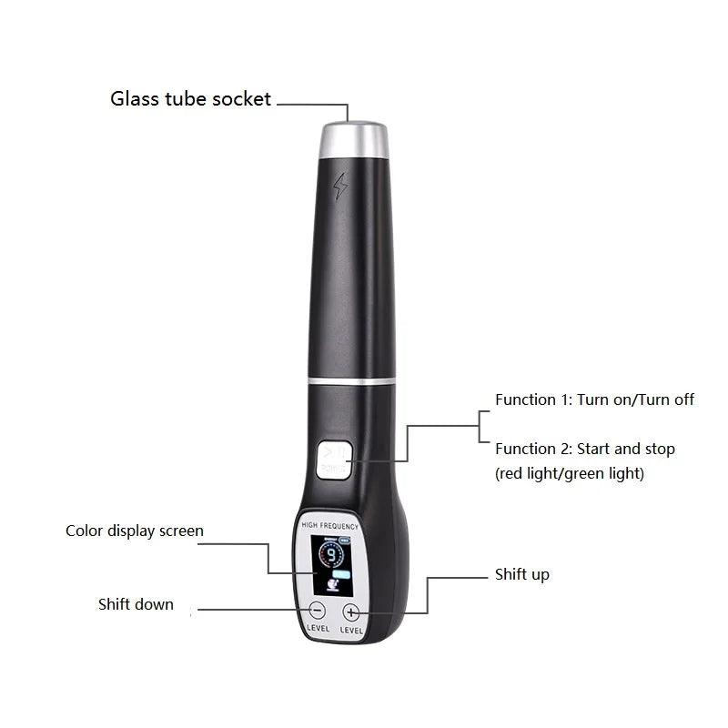 High Frequency Facial Machine with Display Screen. Anti-wrinkle and Anti-acne