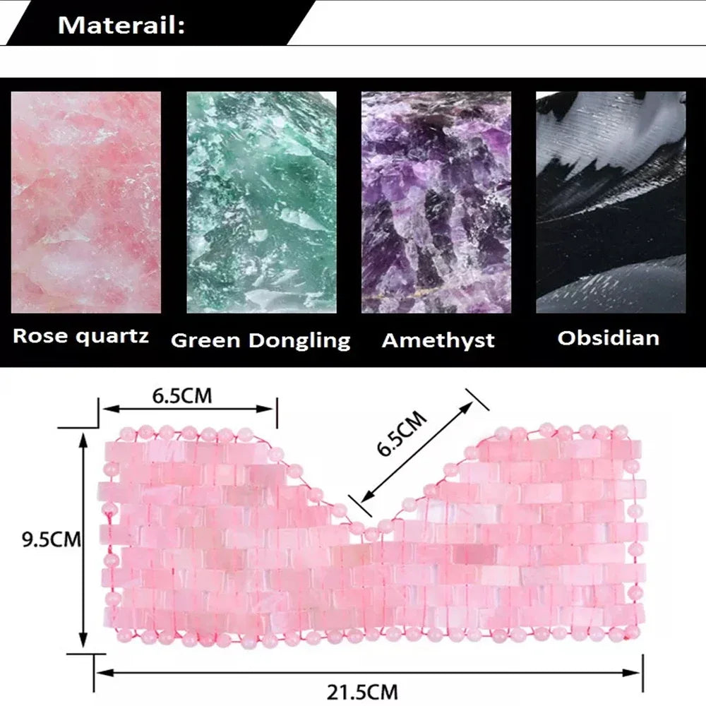 Mascarilla Facial de Jade de Cuarzo Rosa Natural. Terapia de Frío. Antienvejecimiento, Antihinchazón