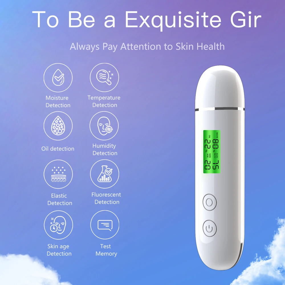 Skin Analyzer Detector. Portable Digital Water Oil Moisture.