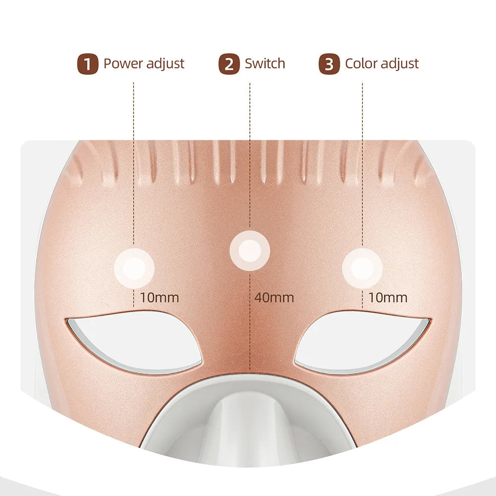 7 Colors Wireless LED Mask for Face and Neck. Skin Rejuvenation and Repair