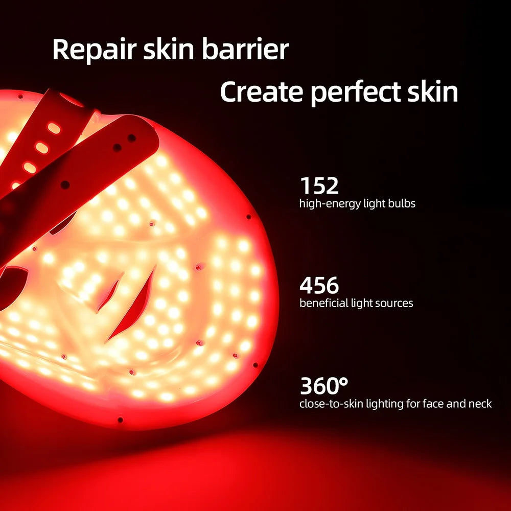 7 Colors Wireless LED Mask for Face and Neck. Skin Rejuvenation and Repair