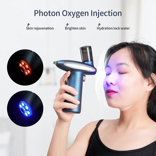 Nano Mist Sprayer with Red and Blue Photons. Oxygen and Water Injection