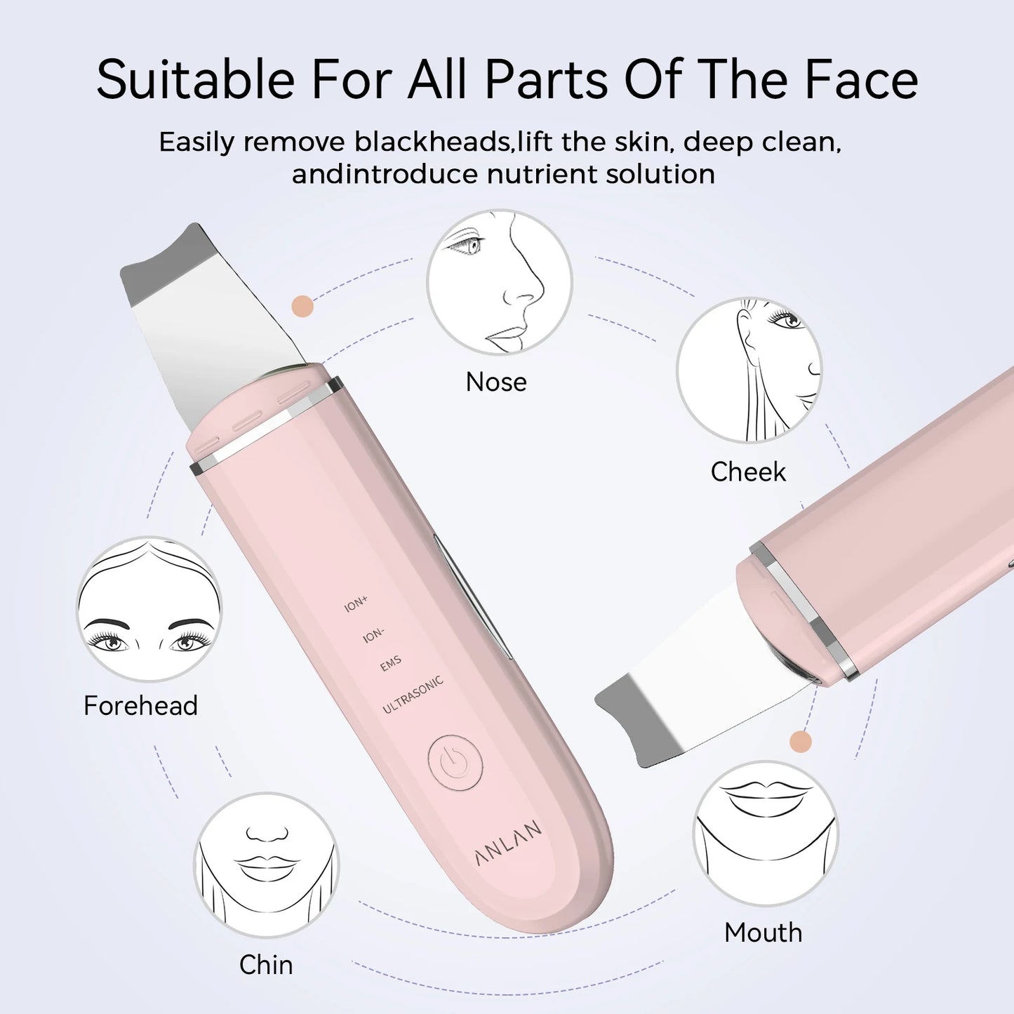 Ultrasonic Facial Scrubber. EMS Lifting, Peeling.