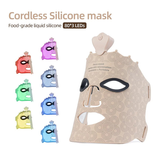 3D Silicone Facial Mask with 7 Color LED Photons