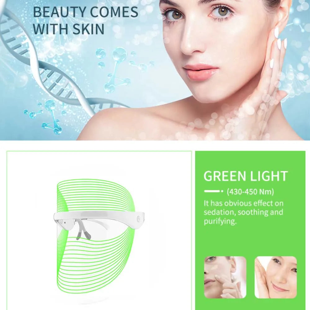 Rechargeable LED Mask for Skin Care with 7 Color Light Therapy